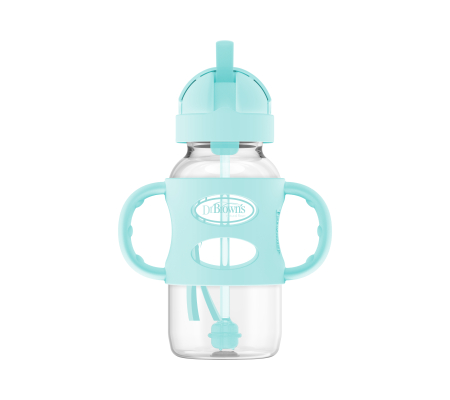 Dr Brown's 270ml Milestones  Sippy Straw Bottle with Silicone Handles - Green