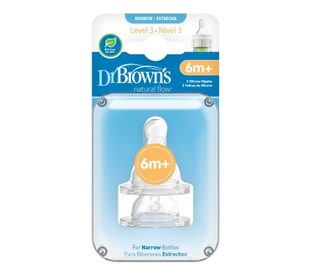 Dr Brown's Narrow Teat Level 3 (6m+) Twin Pack