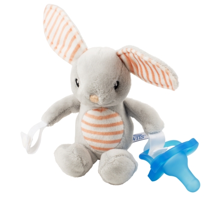 Dr Brown's Bunny Lovey w/ Blue One - Piece Pacifier