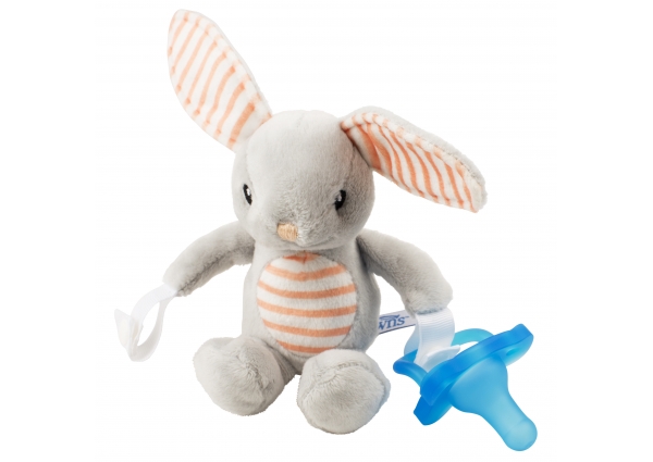 Dr Brown's Bunny Lovey w/ Blue One - Piece Pacifier