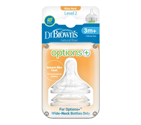 Dr Brown's Options+ Level 2 (3-6m) Twin Pack