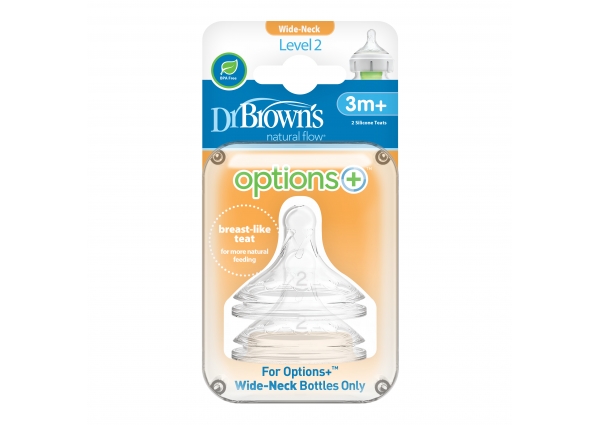 Dr Brown's Options+ Level 2 (3-6m) Twin Pack