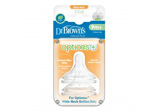 Dr Brown's Options+ Y-Cut teat (9M+) Twin Pack